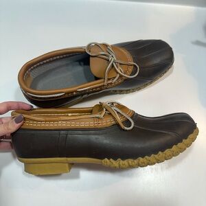L.L. Bean Brown and Tan Slip-On Duck Shoes